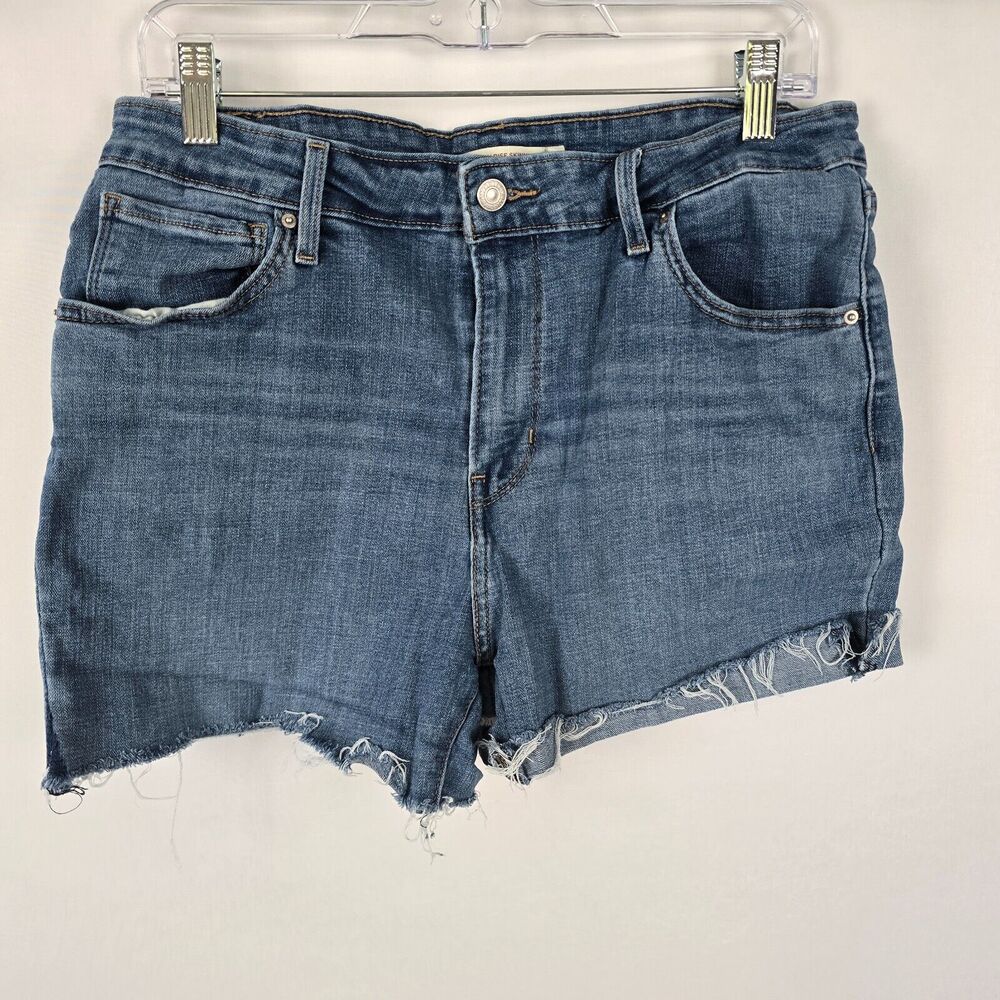Levi's 721 Cut Off Jean Shorts Women's 32 High Rise Skinny Raw Hem